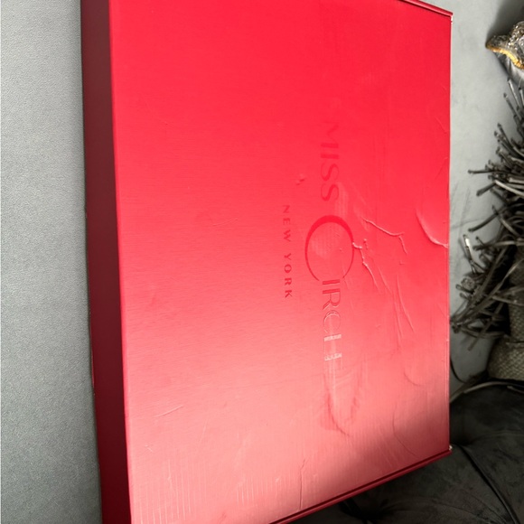 Miss Circle Darlene Fuchsia Off Shoulder Corset Satin Dress With Crystals - Picture 4 of 9